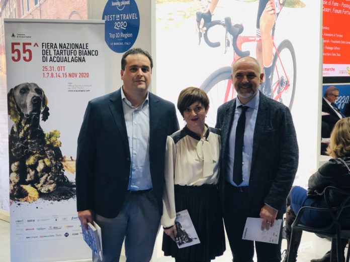 Acqualagna alla BIT 2020 Da sx Matteo Ottavi_Antonella Marchetti_Luca Lisi