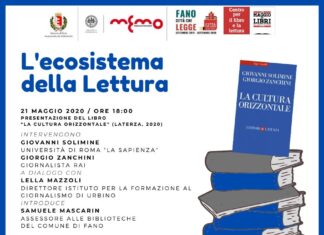 L’ecosistema della lettura. Incontro digitale a cura del Sistema Bibliotecario del Comune di Fano, 21 maggio ore 18