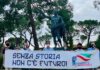 Gioventù Nazionale davanti alla statua di Augusto al Pincio di Fano per l’iniziativa “Senza Storia Non C’è Futuro”