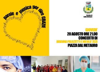 “Concerto di ringraziamento” domani sera (20 agosto) a Colli al Metauro