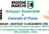 Martedì 15 dicembre un Webinar sullo ‘Sviluppo Sostenibile e sui Contratti di Fiume nelle Marche’ a partire dalle ore 15:00