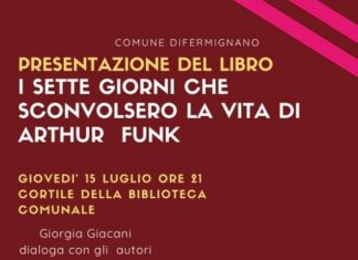 Fermignano, stasera (15 luglio) la presentazione del libro “I sette giorni che sconvolsero la vita di Arthur Funk”