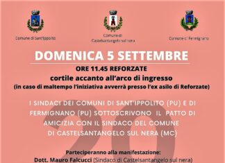 Sant’Ippolito, patto d’amicizia col comune terremotato di Castel Sant’Angelo sul Nera nel nome di Serena