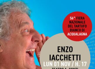 Enzo Iacchetti ad Acqualagna alla Fiera del Tartufo per sostenere la Croce Rossa