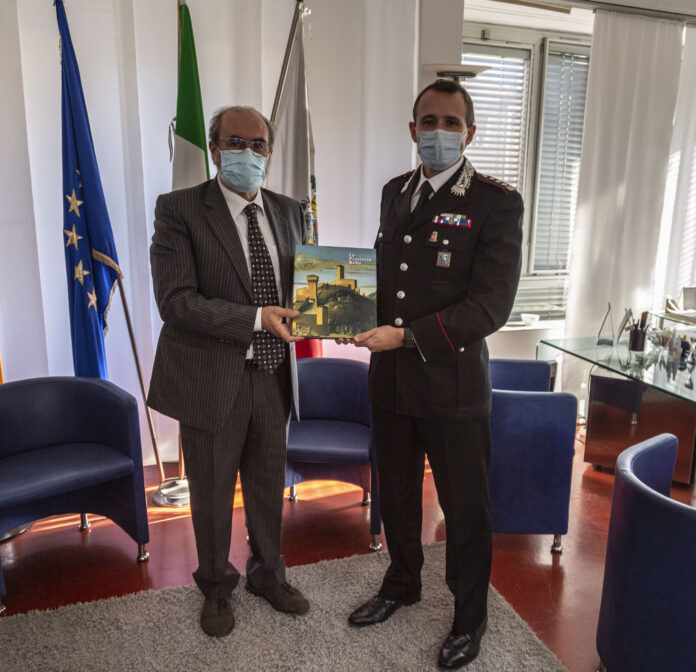 Presidente Paolini con nuovo comandante provinciale carabinieri Pesaro e Urbino Gianluigi Cirtoli