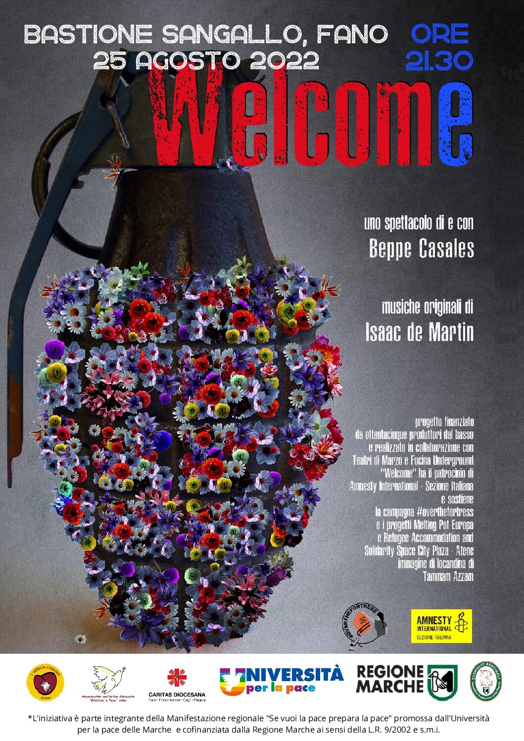 Le migrazioni umane nello spettacolo “Welcome” di e con Beppe Casales a Fano