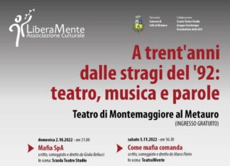 A Montemaggiore “A trent’anni dalle stragi del ’92: teatro, musica e parole”
