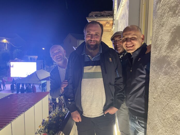 Raphael Gualazzi con il sindaco Luca Lisi e il sindaco Alessandro Piccini e Adriano Bedini del Fano Jazz