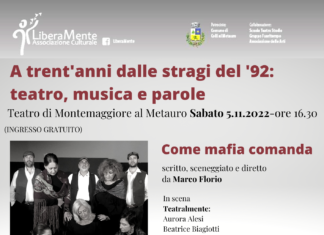 “Come mafia comanda” sabato 5 novembre a Montemaggiore al Metauro
