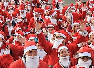 Babbi Natale in parata ad Apecchio per la Lega del Filo d’Oro
