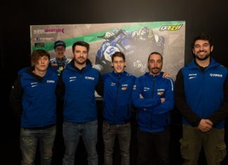 Marco Gaggi in pista per i primi test ufficiali col Team BrCorse di Arcore