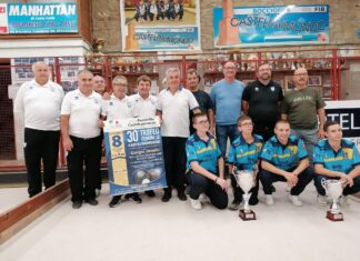 Bocce, Lucrezia festeggia con Lorenzo Lucarelli, Andrea Muratori ed Enrico Lisotta
