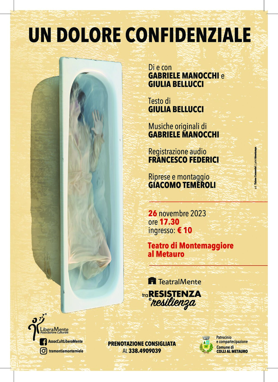 A Montemaggiore al Metauro va in scena “Un dolore confidenziale”