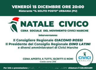 Natale Civico, cena sociale venerdì 15 dicembre (prenotazioni entro mercoledì 13)