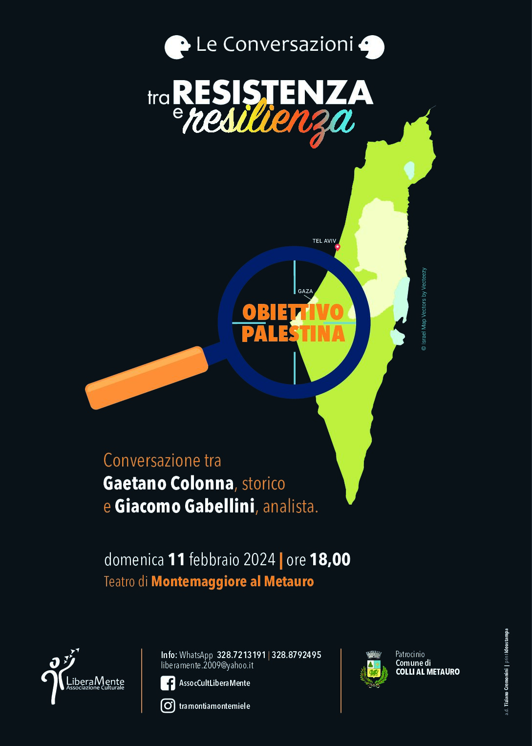 In teatro a Montemaggiore al Metauro la conversazione “Obiettivo Palestina”