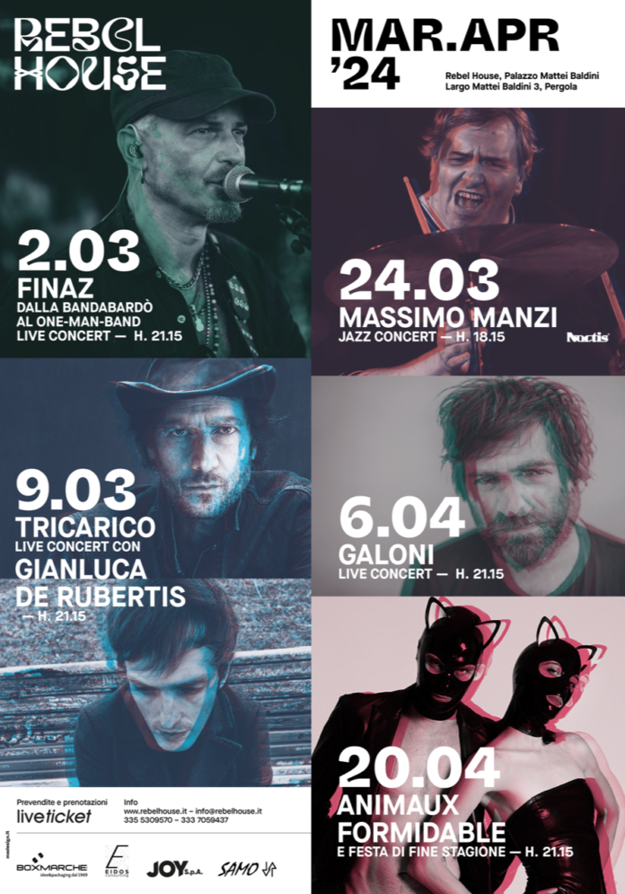 REBEL HOUSE MANIFESTO marzo aprile locandina