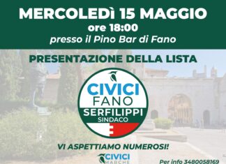 Domani, mercoledì 15 maggio, alle 18 presentazione della lista “Civici Fano”