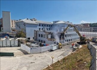 Nuovo Salesi: al via i lavori di demolizione delle palazzine ex morgue e degli uffici amministrativi e tecnici. Investimento di 84 milioni