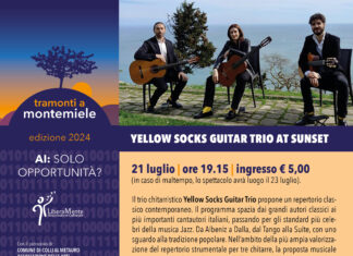 TraMonti a Montemiele 2024, domenica concerto con Yellow Socks Guitar Trio at sunset