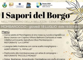 “I Sapori del Borgo”: cena itinerante nel borgo di Mombaroccio