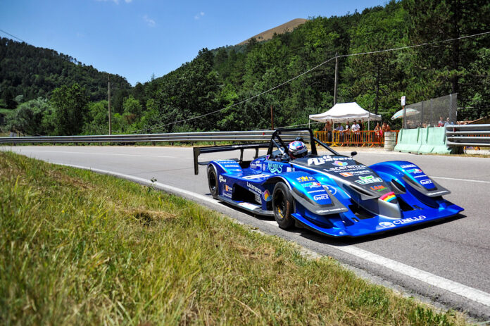 Achille Lombardi vincitore del Trofeo Fagioli 2023 in azione a Gubbio su Osella ph.Rainieri