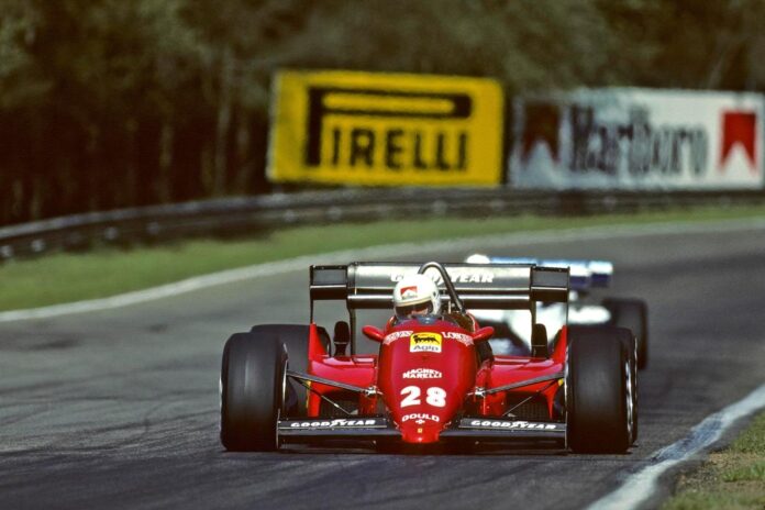 Il Memorial Barbetti 2024 a Rene Arnoux qui in F1 in azione su Ferrari con il suo classico casco bianco