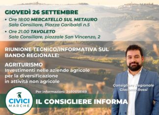Bando agriturismo. Gli incontri tecnici/informativi organizzati dal consigliere regionale Giacomo Rossi