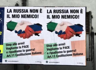 Manifesti nei comuni della val Metauro: “La Russia non è mio nemico”, “stop alle armi, vogliamo la pace”