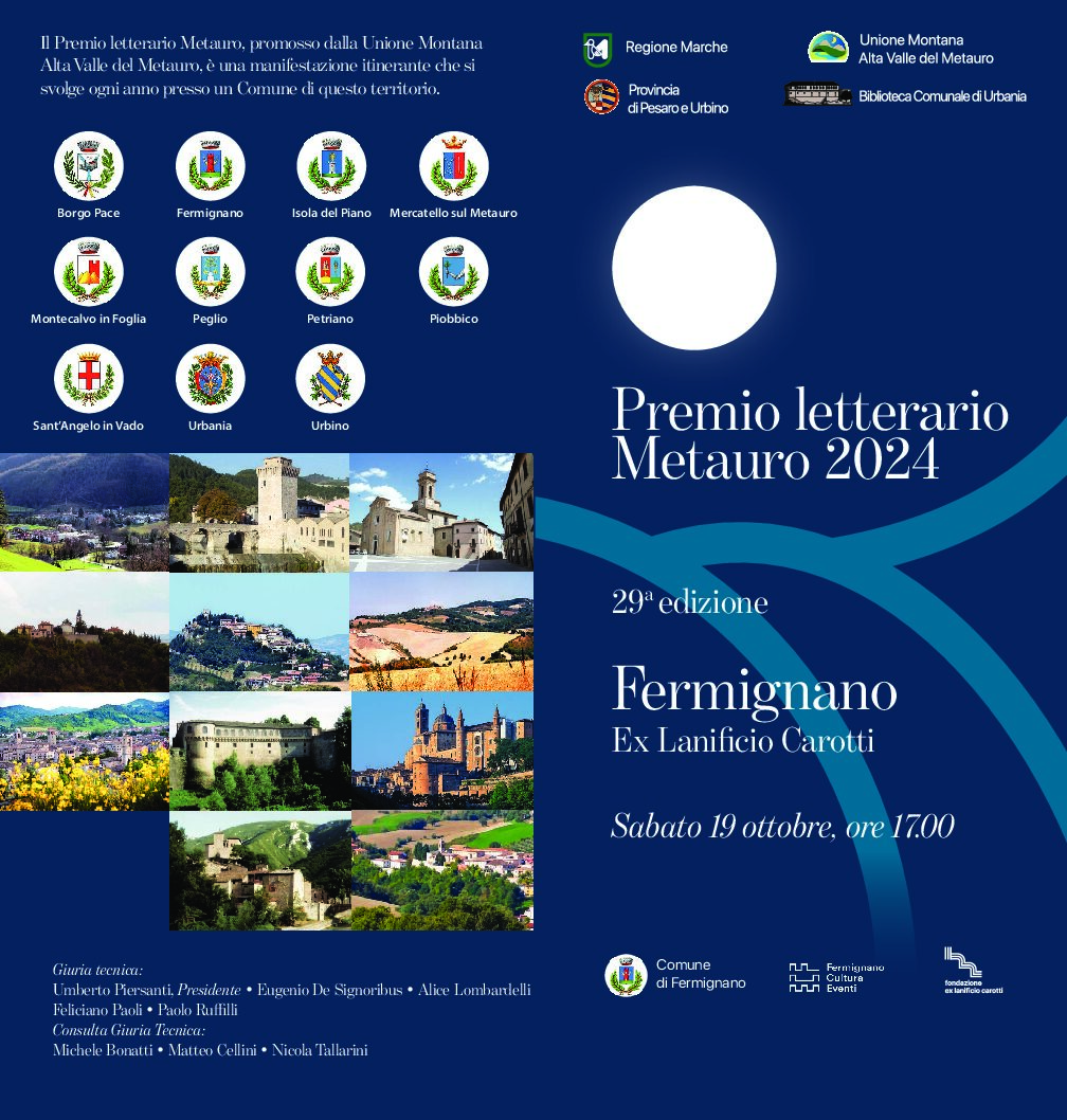 A Fermignano la 29esima edizione del Premio Letterario Metauro
