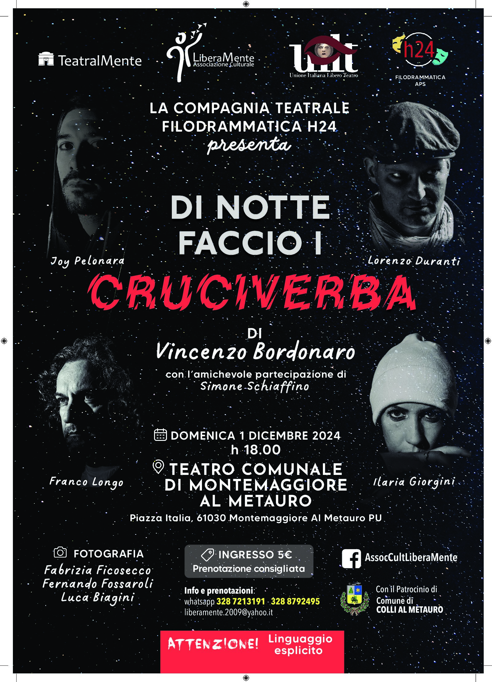 Di notte faccio i cruciverba, uno spettacolo della compagnia teatrale Filodrammatica H24 a Montemaggiore