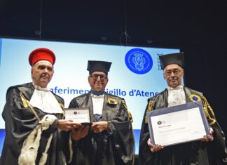 Cagli, Baronciani: “Infrastrutture e giovani per rendere competitiva la manifattura della nostra provincia”. Sigillo d’Ateneo per Pier Giorgio Cariaggi