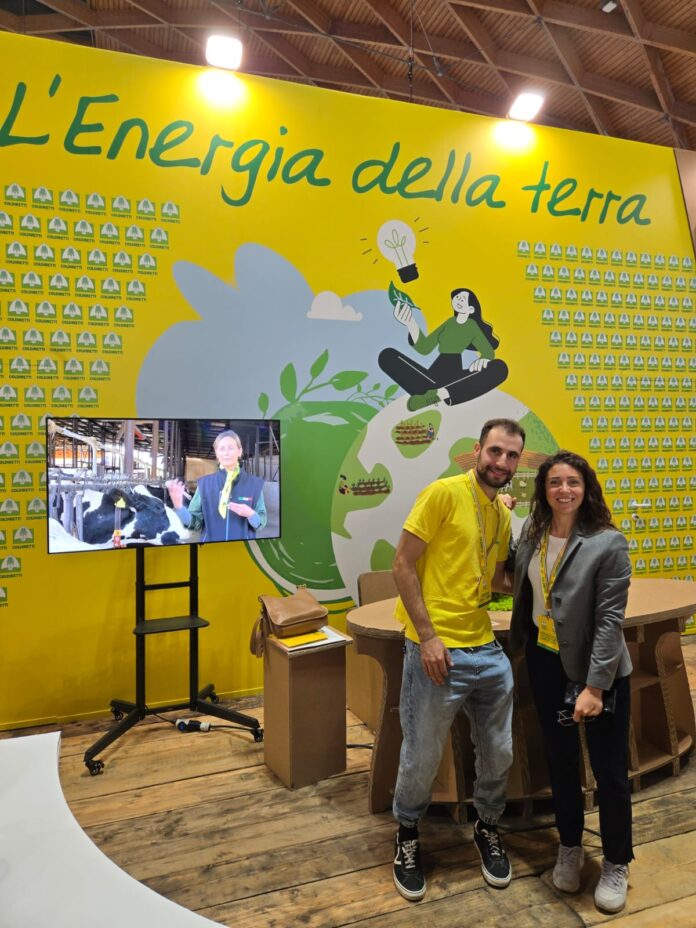 luca ciacci con maria letizia gardoni, presidente di coldiretti marche a ecomondo