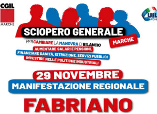Cgil e Uil Marche, sciopero 29 novembre: manifestazione per crisi industria, spopolamento e assenza di risorse per le aree interne