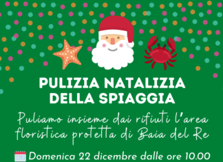 Fano, pulizia natalizia della spiaggia protetta di Baia del Re