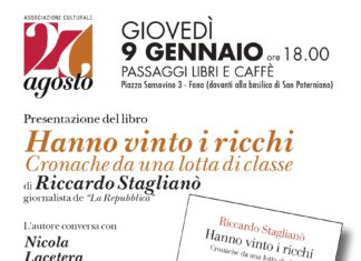 “Hanno vinto i ricchi. Cronache da una lotta di classe”, il libro Riccardo Staglianò a Fano con l’associazione culturale “27 Agosto”