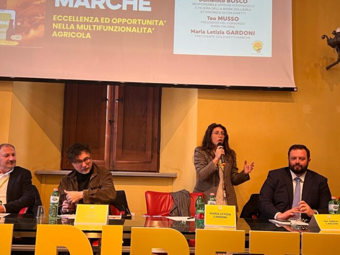 La presidente di Coldiretti marche maria letizia gardoni al convegno sulla birra agricola di frontone