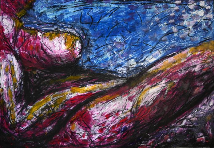 Figura distesa quasi rossa di Carlo Iacomucci