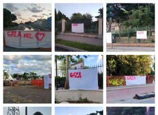 Fano, mobilitazione pro Gaza. Lenzuola bianche in strada e sulle case