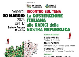 Mondolfo, venerdì 30 maggio l’incontro dal titolo “La Costituzione Italiana alle radici della nostra Repubblica”