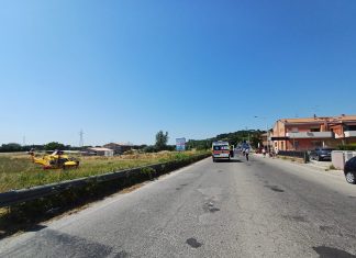 Fano, ciclista in eliambulanza ad Ancona per una brutta caduta sulla Flaminia
