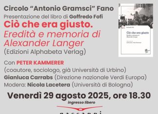 A Fano la presentazione del libro di Goffredo Fofi su Alexander Langer con il sociologo Peter Kammerer: un’eredità ancora viva