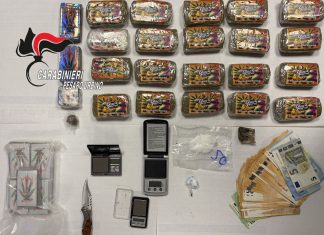 Operazione antidroga: tra Fano e Tavullia arrestati tre spacciatori e sequestrati diversi chili di droga, tra hashish e cocaina