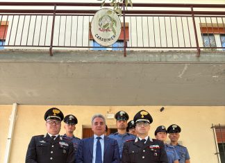 Cagli: la caserma CC al completo al comando del maresciallo Lucaioli. Visita dell’on. Antonio Baldelli