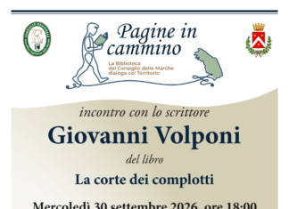 “Pagine in cammino” fa tappa a Cagli: mercoledì 30 settembre, Giovanni Volponi presenta “La corte dei complotti”
