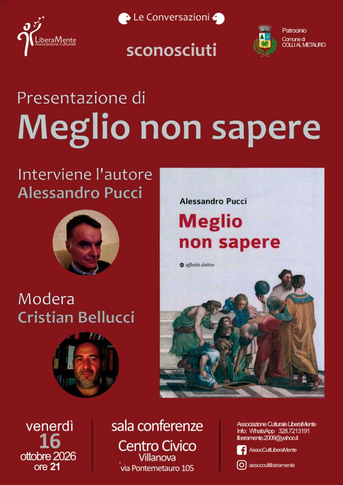 2026.10.16_Presentazione di Meglio non sapere_locandina